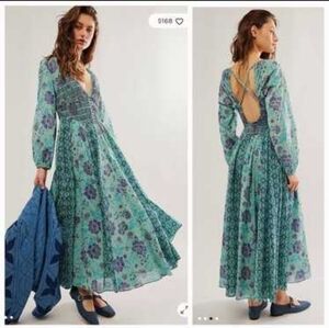 NWT Free People A New Way Rushed Maxi Dress Size Xs